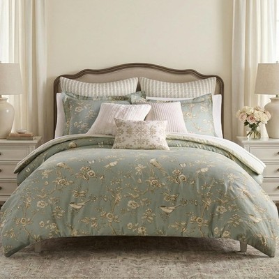 Lyon Teal Comforter Set - Full/Queen Comforter (90x94in) and 2 Standard Shams