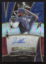 2022 Panini Select Vidal Brujan Auto Sparks Signatures Tri-Color #/75 SS-VB Card