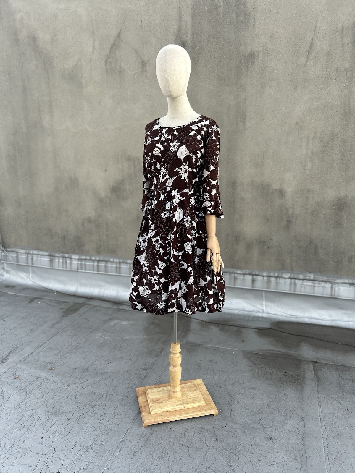 1950’s Brown Floral Print Cocktail Dress 