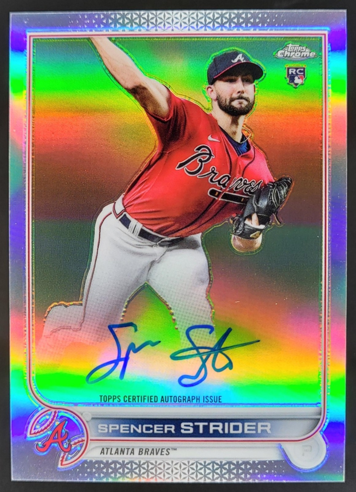 2022 Topps Chrome Spencer Strider Rookie Auto Refractor /499 RC Braves CB6