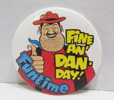 THE DANDY UK COMIC MAGAZINE 1993 PINBACK PROMO BUTTON FINE AN' DAN-DAY FUNTIME