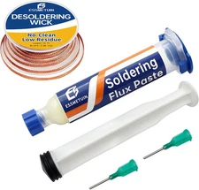 Desoldering Wick and Soldering Flux Paste for Electronics Repair, No Clean... 