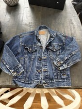 Levis Blue Denim Trucker Jacket Youth Kids Small 8-10 Yrs Classic Boys Med Wash