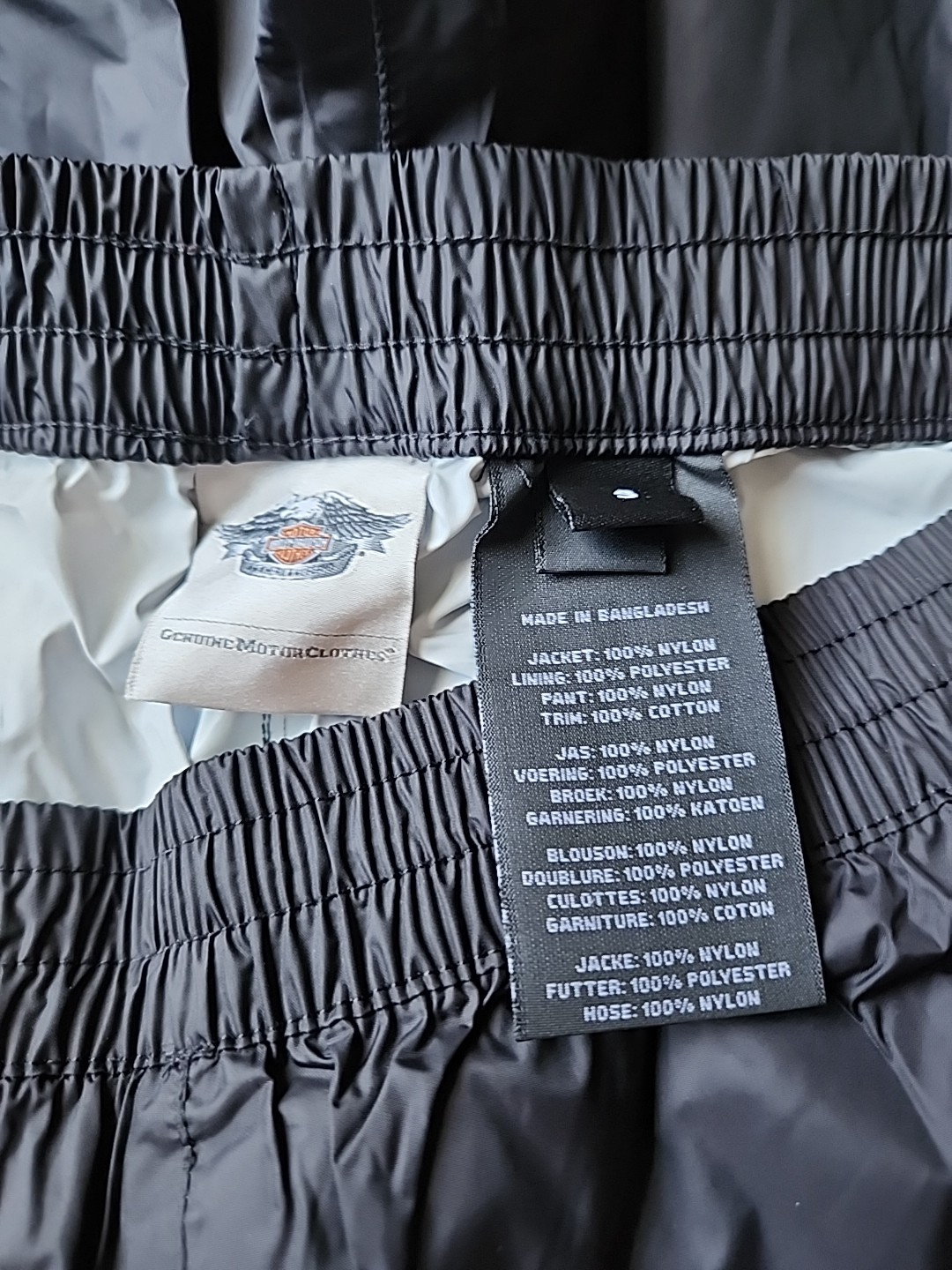 Harley Davidson Womens Small Rain Jacket With Matching Pants Black