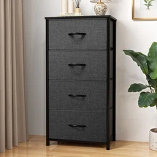 Uforic 4 Drawers Furniture Storage Organizer for Living Room,Hallway,Black Grey