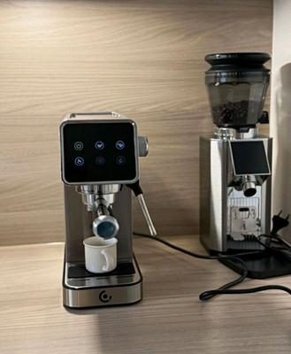 AMZCHEF elektrische Kaffeemühle 48 Mahlgrade mit Display & Siebträgerhalter