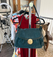 Marc Jacobs Green Suede Turnlock Shoulder Bag...