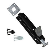 Heavy Duty Foot Bolt 8" (200mm) Gate Door Footbolt Floor Lock Black