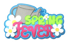 Premade Paper Pieced Title for Scrapbooking Page, Spring Fever, Outdoors, Garden