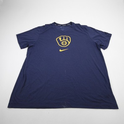  Milwaukee Brewers Nike MLB Authentic Dri-Fit Short Sleeve Shirt Men's Used XXL