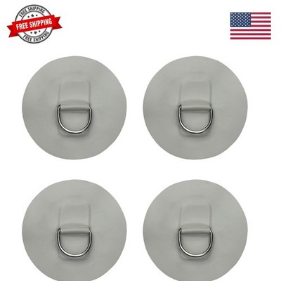 4 X Stainless Steel D-Ring Pad/Patch for PVC Inflatable Boat Raft Dinghy Kaya...