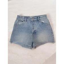 Rolla's Vintage-Style Light Blue Denim High-Waist Cut-off Shorts Boho Coastal