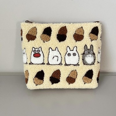 Totoro My Neighghborhood Towel Texture Canvas Cosmetic Bag NWOT
