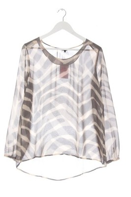 MARC AUREL Langarm-Bluse Damen Bluse Gr. DE 38 wollweiß-hellgrau Party-Look