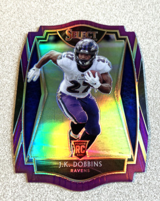2020 Panini Select Premier RC Premier Level Purple Die Cut Prizm #152 J.K. Dobbi