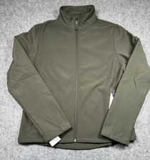 Kenneth Cole Active giacca finto collo zip intera uomo S oliva scuro guscio morbido NUOVO