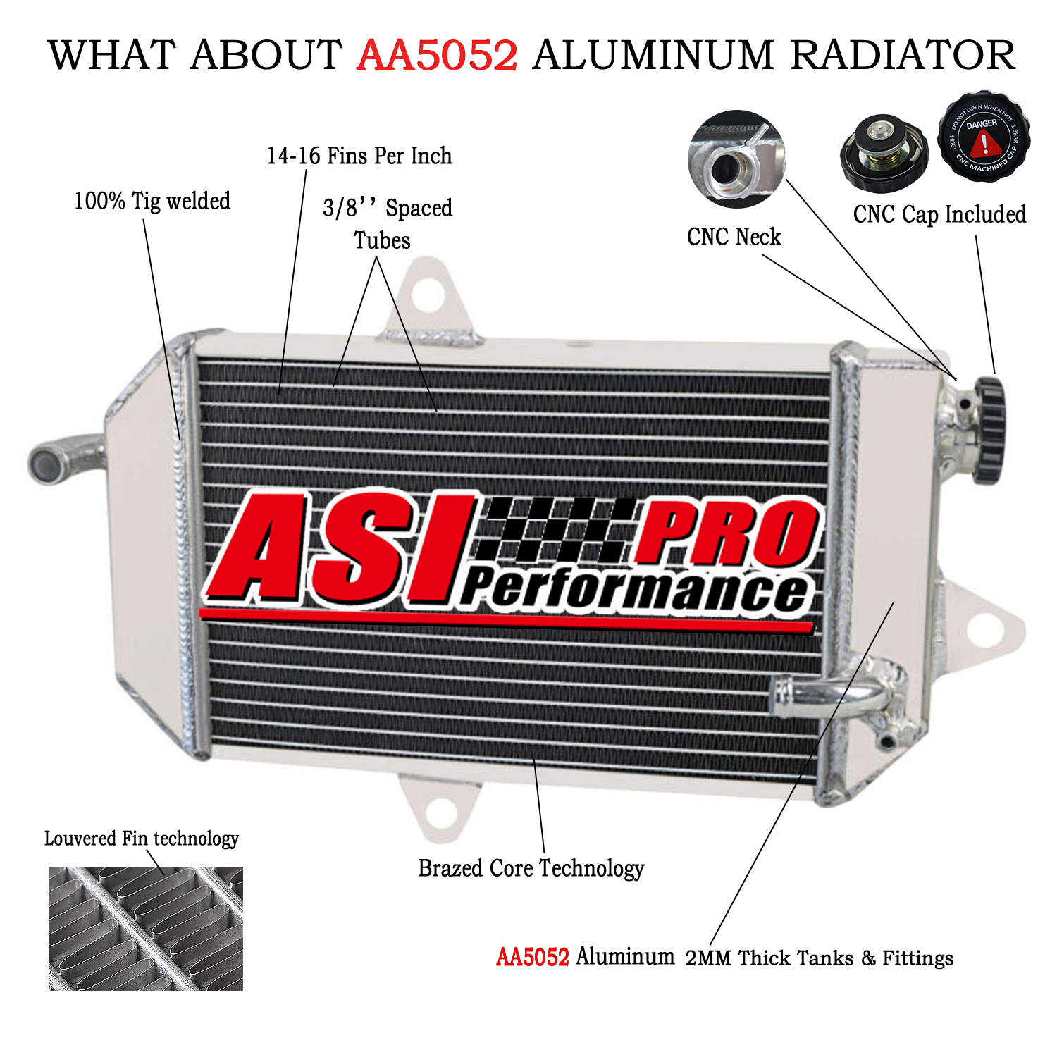 Oversized All Aluminum ATV Radiator for 87-07 Yamaha Banshee Yfz350 YFZ ...