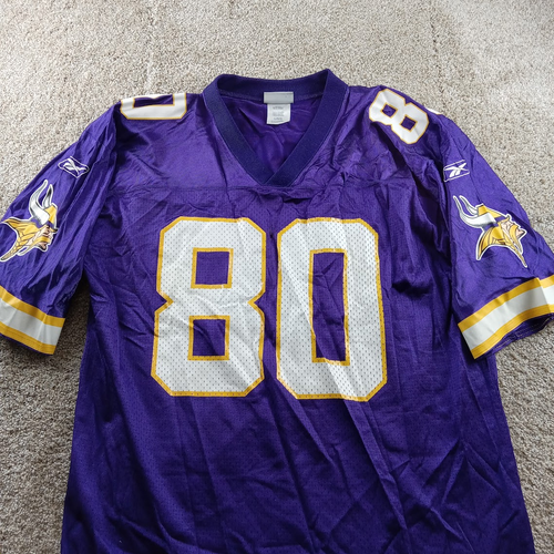 Vtg Cris Carter Jersey Mens Large Purple Reebok Minnesota Vikings #80 HOF - Picture 3 of 9