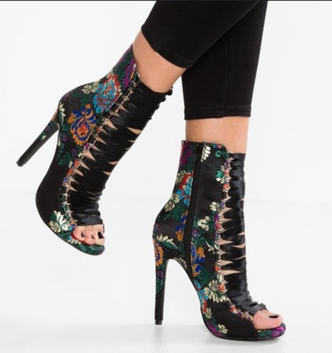 Steve Madden Fuego Brokat Blumen Schnürstiefelette Damengröße 6,5M