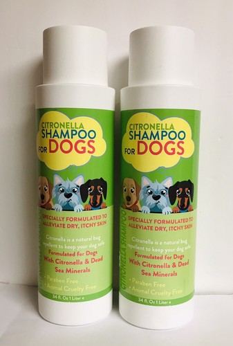 2 Bottles Citronella Shampoo for Dogs with Dead Sea Minerals 34 fl oz Each - Picture 1 of 4