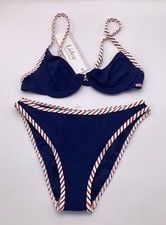 LIDEA MARYAN MELHORN Bikini Gr. 36 B-Cup blau weiß rot neu mit Etikett