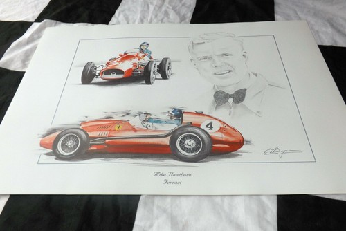 MIKE HAWTHORN 1958 FERRARI DINO 500 CHRIS DUGAN ART EDICIÓN LIMITADA - Imagen 6 de 7