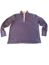 The Normal Brand Sweatshirt Mens SIZE M Relaxed Fit Long Sleeve Blue 1/4 Zip