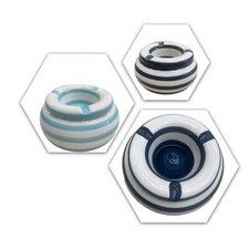 Ceramic Stripy Round Ash Tray Ashtray With Removable Top Smoking Home Pub Garden
