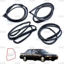 Set Doors Seal Rubber Weatherstrip For Honda Accord Sedan 1990 1993