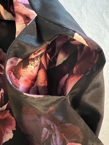Ignite Evenings Womens High Low Dress Black Floral Belt Sleeveless Formal 8 New - Picture 8 of 13