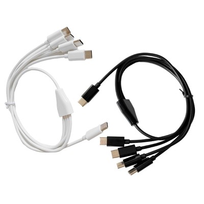 Type C Power Supply Cord Charging Cable 1 to 4 Universal for Phones Tablets Pads