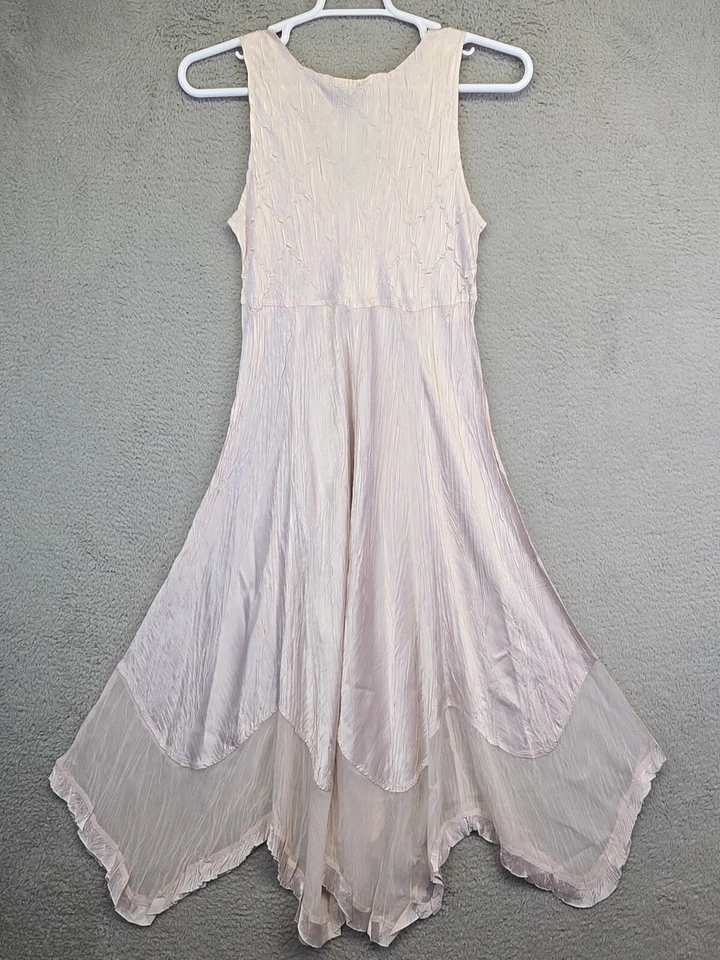 Vintage Komarov Maxi Dress Womens L Jeweled Neckline Charmeuse Asymmetric Flowy - Image 2 of 4