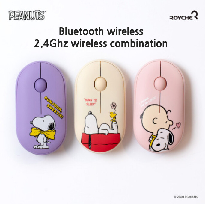 PEANUTS Snoopy Bluetooth Mouse 2.4Ghz Wirless Silent Mouse IPAD