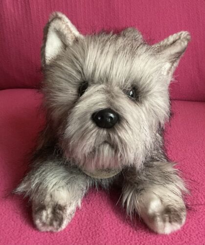 Russ Yomiko Classics Grey Cairn Terrier Laying Dog Soft Plush Toy 16” - Afbeelding 1 van 19