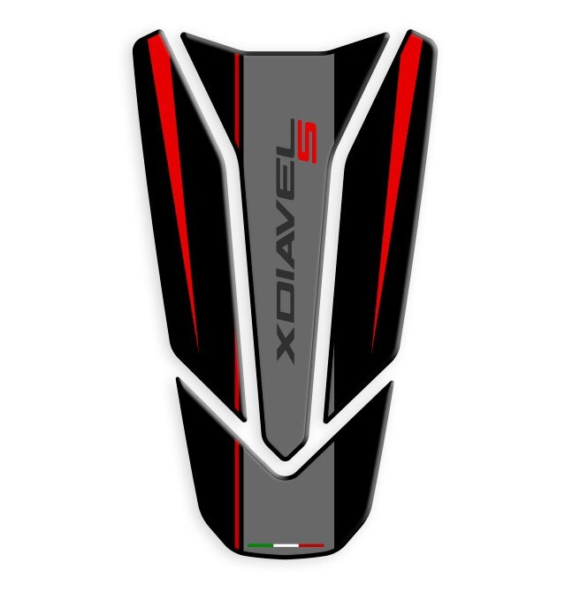 AZ Graphishop Paraserbatoio In Resina 3D Per Ducati Diavel - Compatibile GP-313(M) - Colore Rosso - Effetto Rilievo Made In Italy