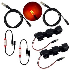 2 kits fire effects ember orange flame LED lights 5' bulb cable - props EOKIT2