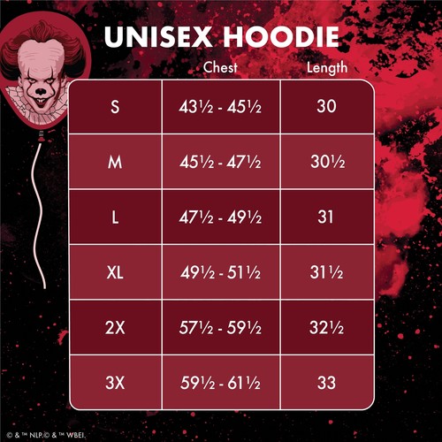IT Pennywise Hooded Sweatshirt, Unisex - Picture 7 of 7