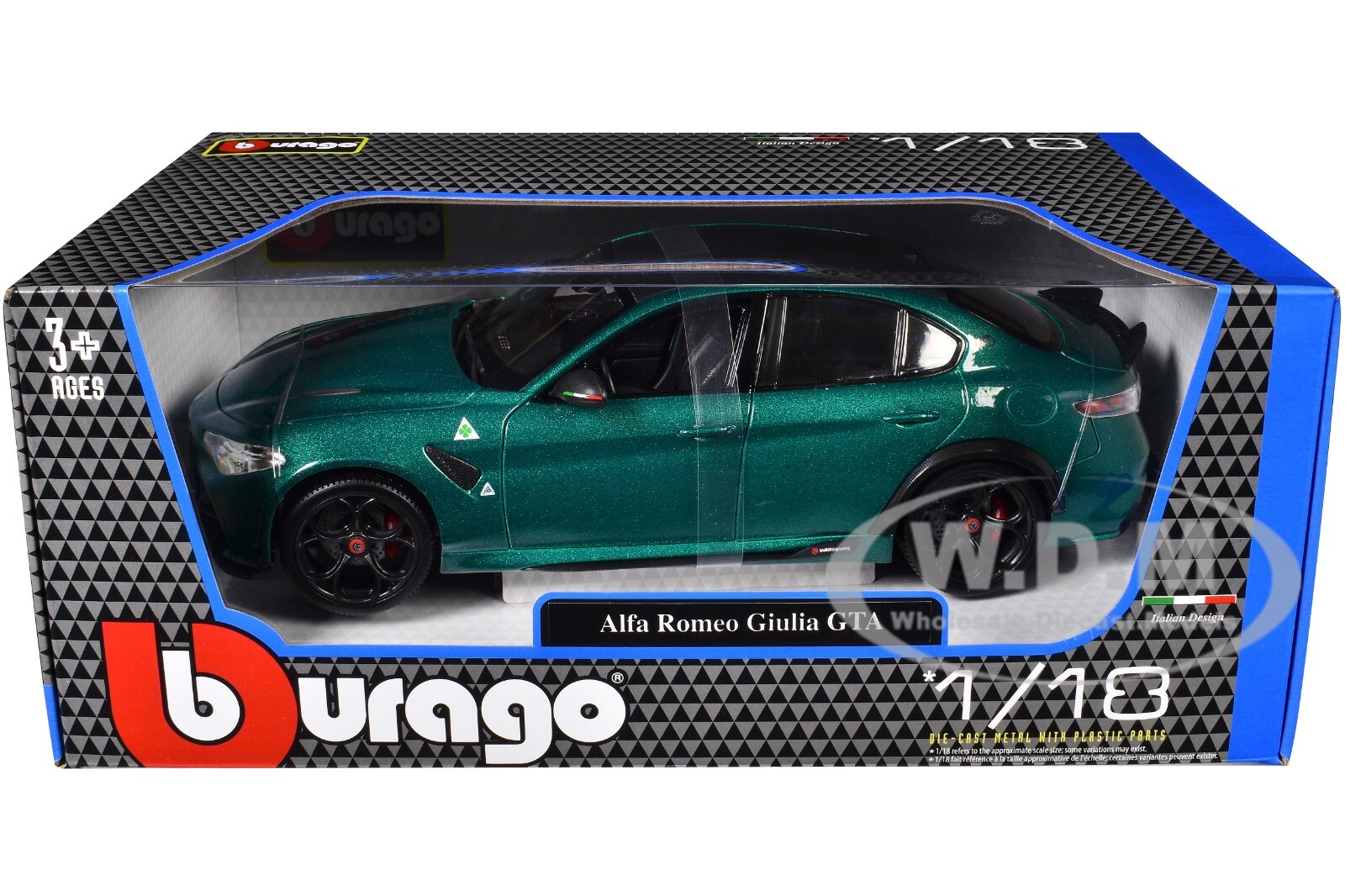 ALFA ROMEO GIULIA GTA GREEN 1/18 DIECAST MODEL CAR BY BBURAGO 11048