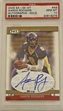 2005 SA-GE Hit Aaron Rodgers Autograph Gold Rookie RC /250 PSA 10 Gem Mint Pop 5
