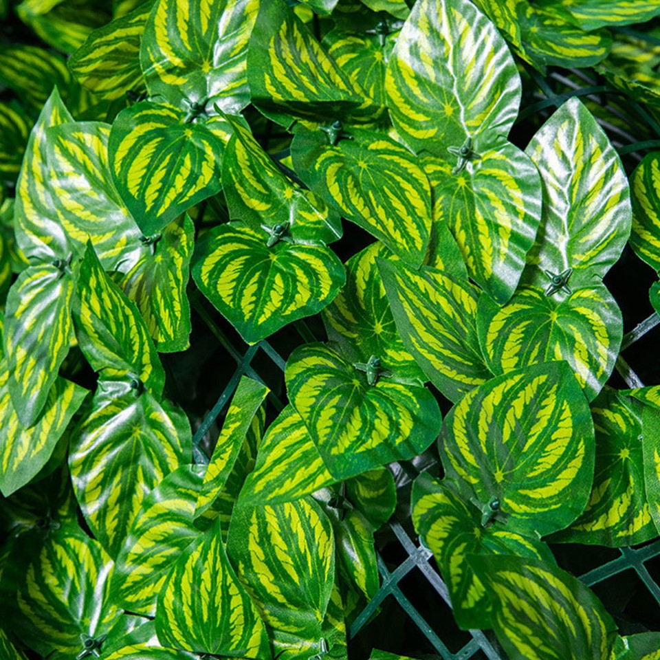 Light Green Artificial Screen Fence Leaf Decor Simulated Leaves Garden