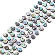 12mm to 20mm Natural Abalone Shell Flat Teardrop Loose Beads Strand 16"
