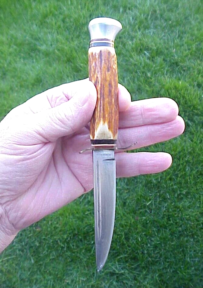 * YORK CUTLERY Co * SOLINGEN GERMANY Petite FIXED BLADE KNIFE w. Leather Sheath eBay