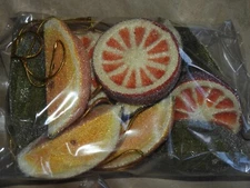 Sugared Beaded Fruit Slice Garland Christmas Tree 1 string 80" 11 slices