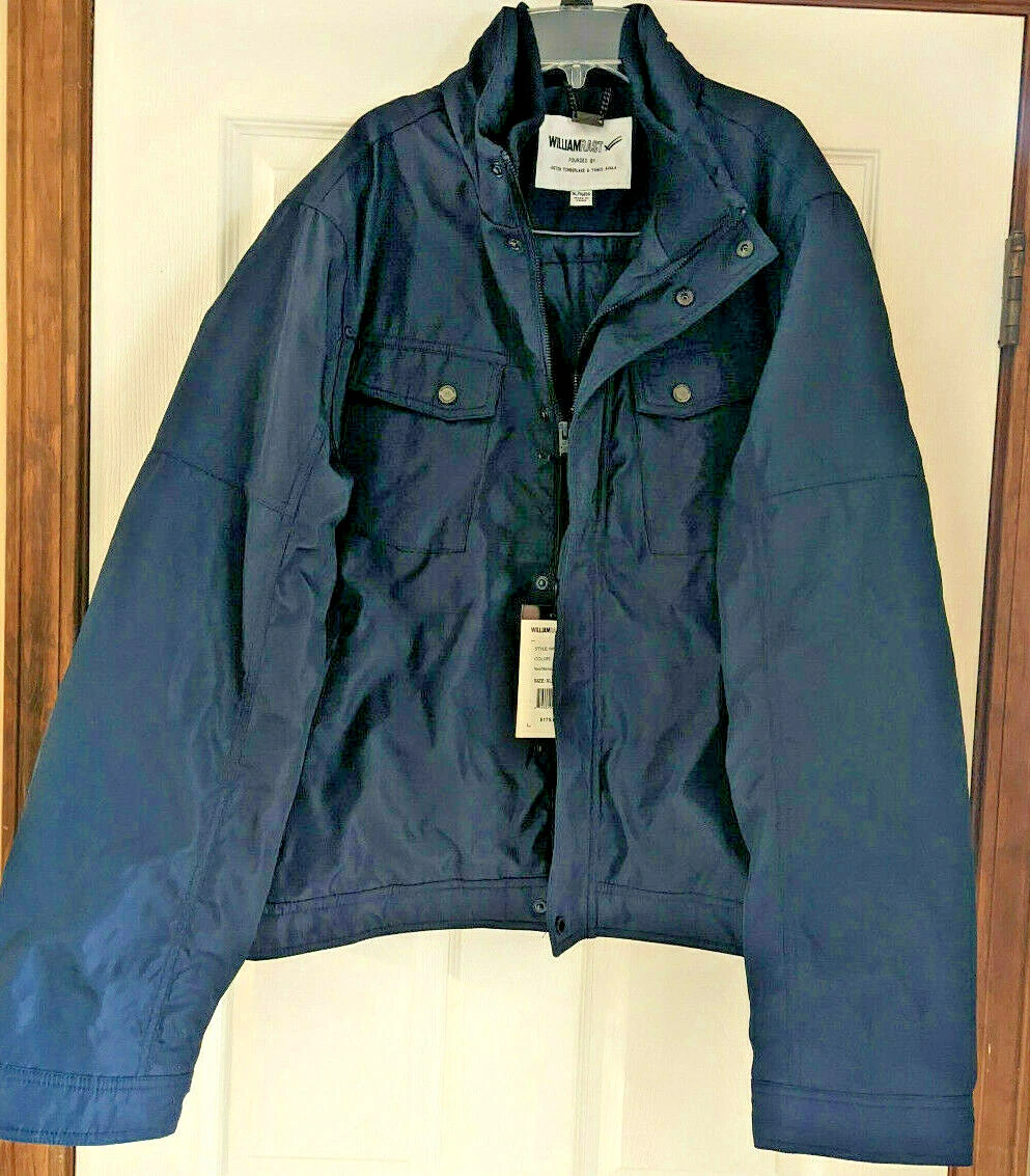 William Rast Mens Navy Blue Zipper Jacket Coat Justin TIMBERLAKE Pockets Size XL