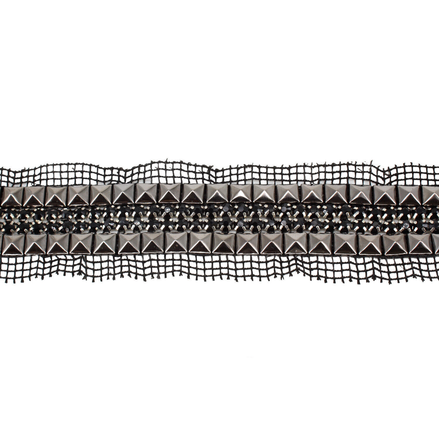 1M Pyramid Stud Lace Trims Ribbons Edging Costume Upholstery Belts