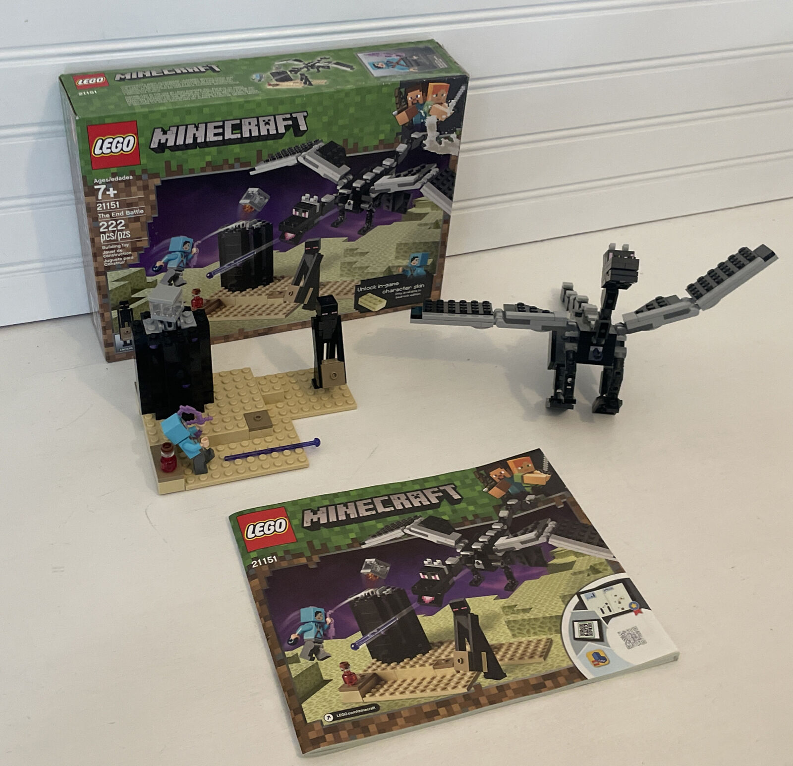 LEGO Minecraft The End Battle 21151 Ender Dragon Building Kit includes  Dragon (a