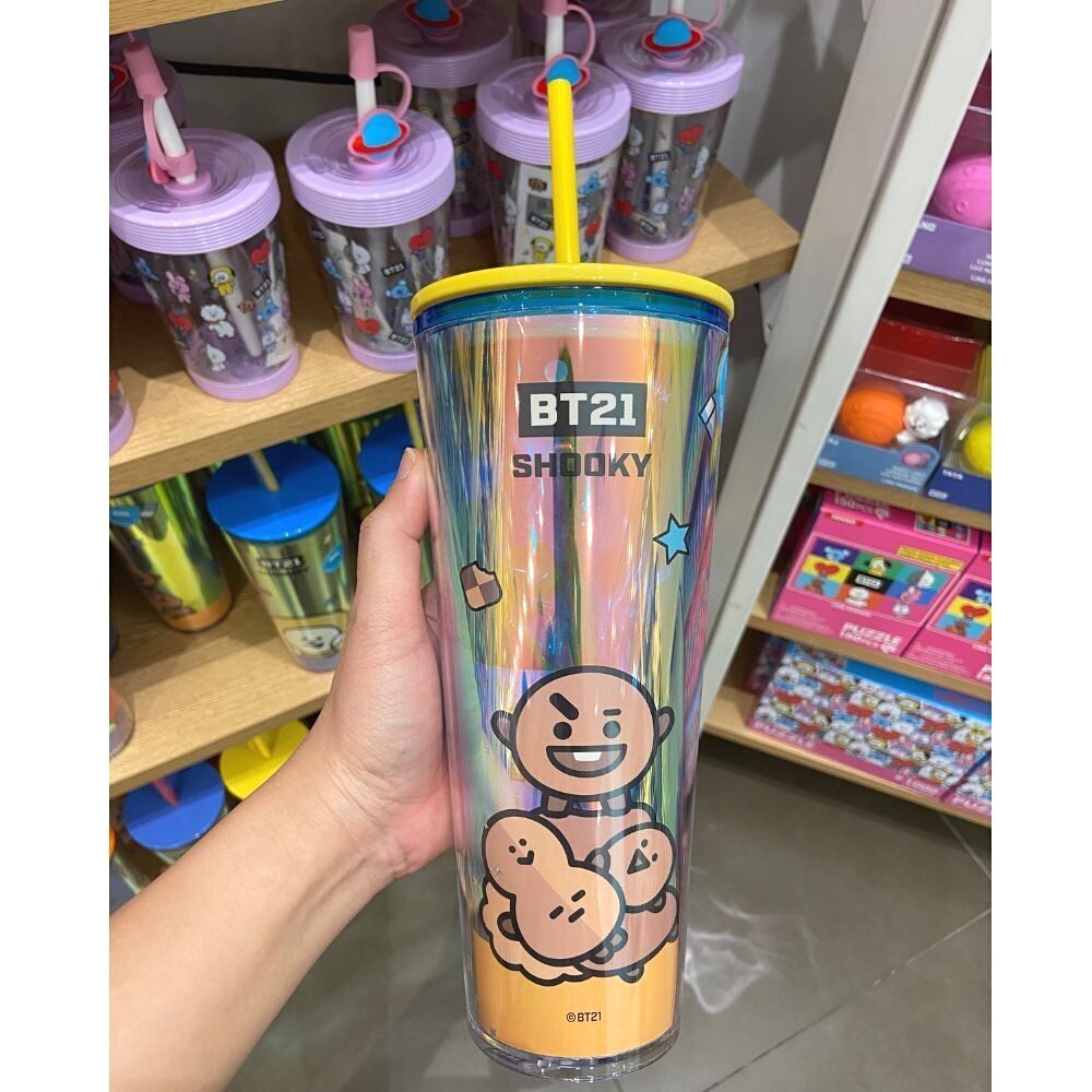 BT21 Line Friends 800ml Insulated Tumbler with Straw - Miniso Collection Double Wall