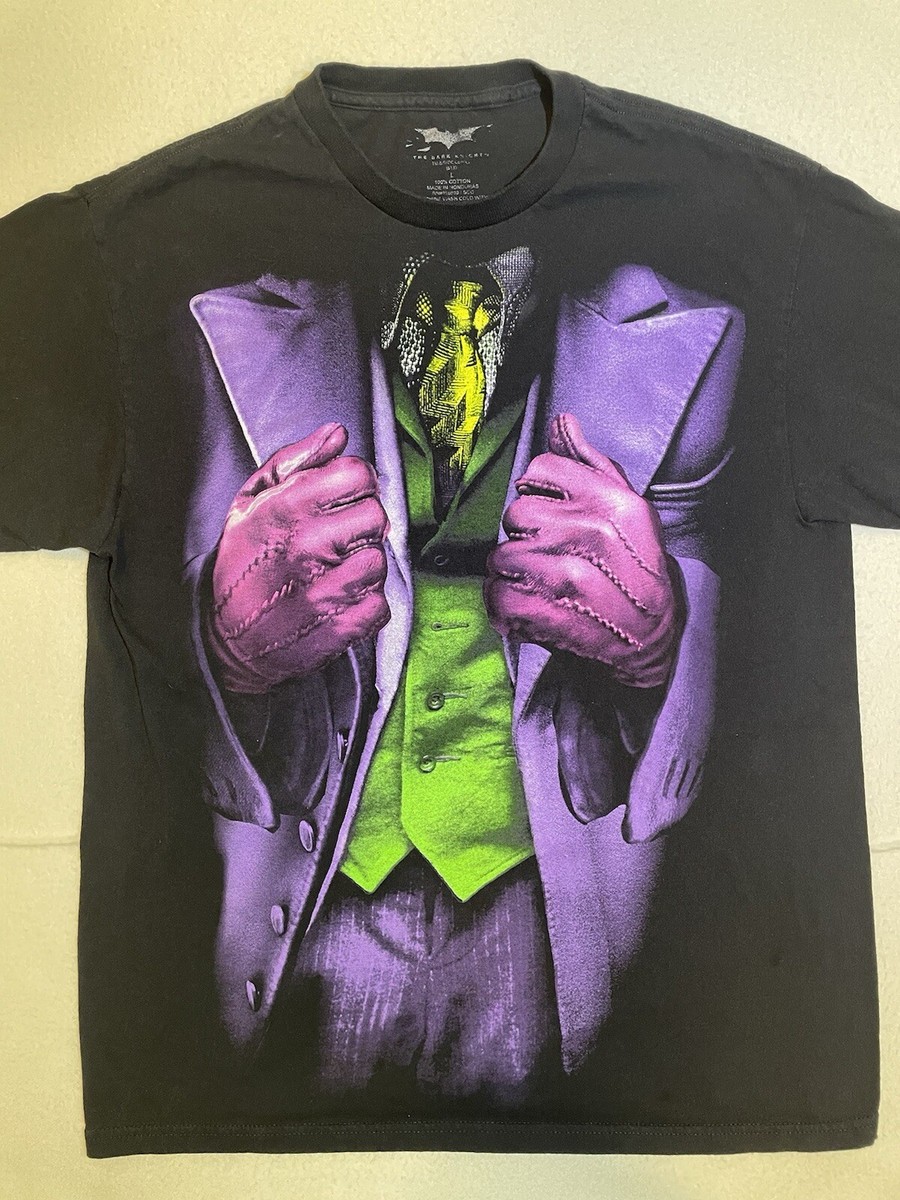 トップス THE DARK KNIGHT JOKER BATMAN Vintage Batman T-shirt The Joker Size L Black 2008 The Dark