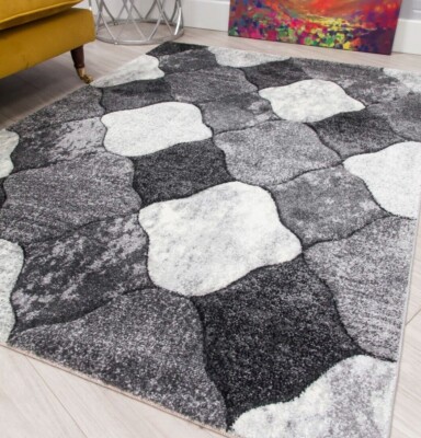 Große Graue Teppiche Gute Dicke Qualität 2 Ton Design Klein Anthrazit Vorleger Günstig