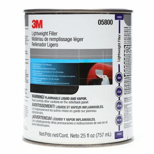 1 Quart 3M Lightweight Auto Body Filler with Hardener 05800 Car Dent